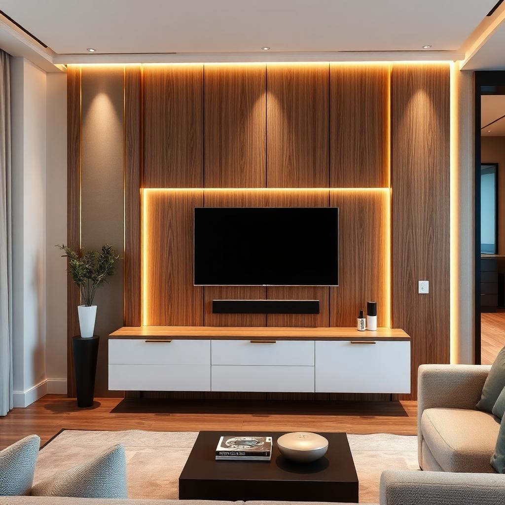 وحدة TV بإضاءة LED